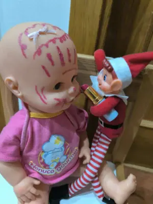 Elf gives dolly a fabulous festive makeover