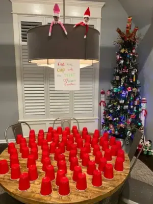 Elves create 'Search under the cups' game