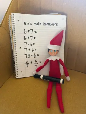 Elf sets 6/7 based math homework
