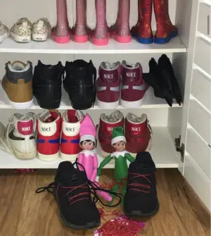 Elf ties shoe laces with sweet laces