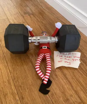 Elf gets stuck in the gym all day